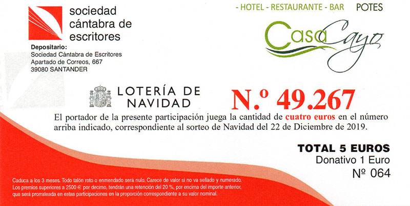 A la venta la lotería de Navidad de la SCE