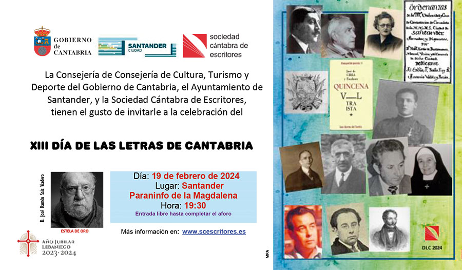 Invitación XIII Día de las Letras de Cantabria